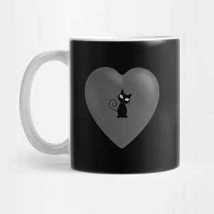 Cat lovers heart, pocket area placement Mug